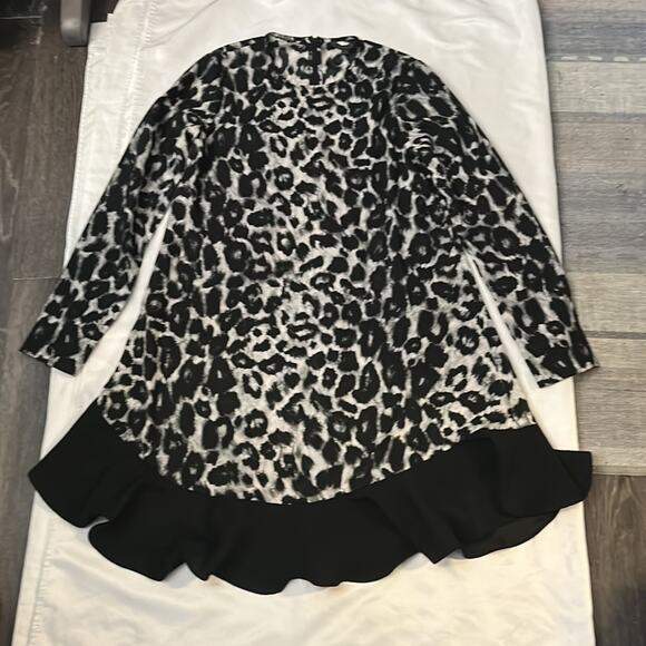 Rachel Zoe Black/White Animal Print Dress Tunic 2 Long Sleeve Mobwife Dopamine - Picture 7 of 14